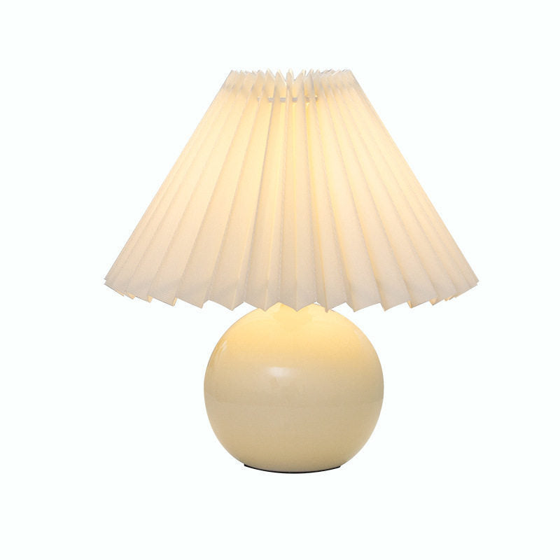 7W Pleated Table Lamp Iron Base 3-Color Remote