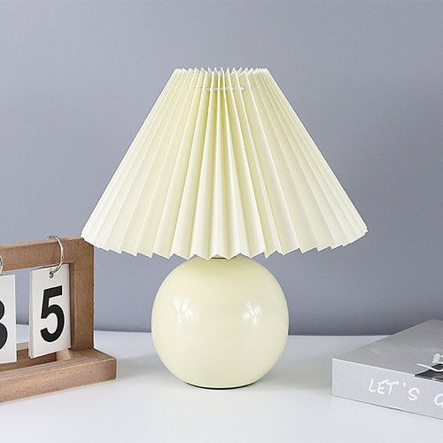 7W Pleated Table Lamp Iron Base 3-Color Remote
