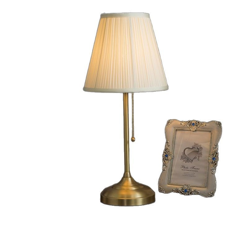 Beige Table Lamp Iron Base Warm LED