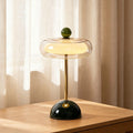 Rechargeable Glass Table Lamp Iron Base 3-Color Touch
