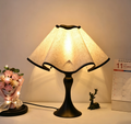 Petal Shade Table Lamp Black Metal Base 7W Warm